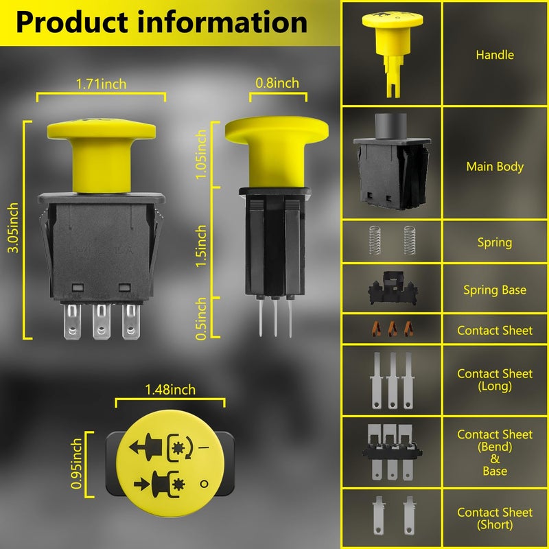 HASMX 1722887SM Switch for Simplicity PTO Snapper Ferris Murray Replaces 1722887 Fits Ariens21546196 AYP140404, 146283, 154959, 154963, 169416, 169417, 174651, 174652, 174653, 191231 - Image 5